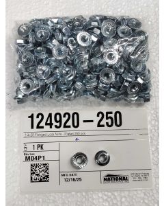 1/4-20 Flanged Lock Nuts - Plated 250 pcs