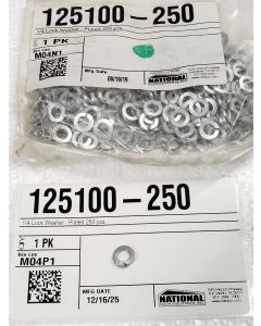 1/4 Lock Washer - Plated 250 pcs