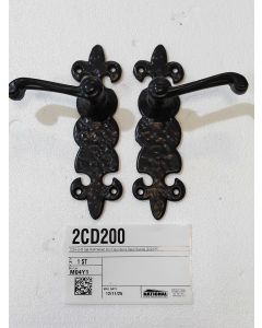 CDH-LHS Set Hammered Iron Fleur-de-lis Deco Handle (222436)