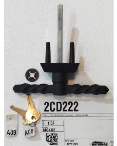 CDH-LHTK  Twisted Iron Carriage T-Handle w/Lock