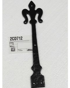 CDH-HF16  16in Hammered Iron Fleur-de-lis Hinge (222428)